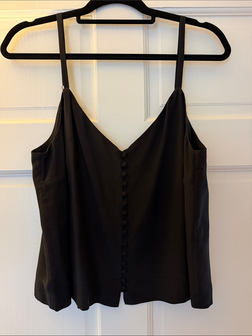 Madewell Black Spaghetti-Strap Button-Front Camisole